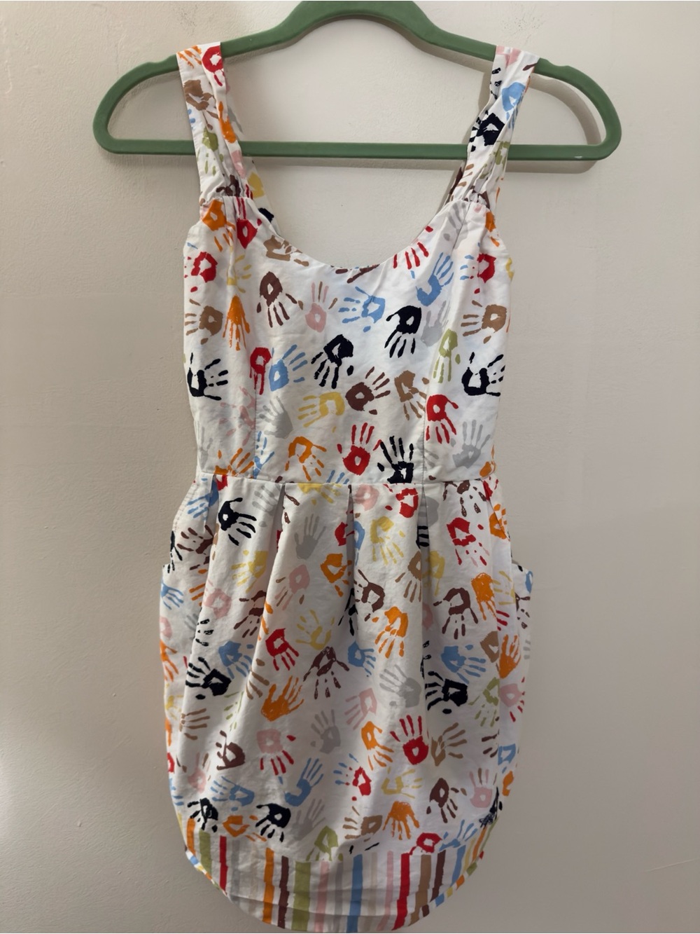 Colorful Handprint Teacher Dress with Pockets Back to School Sundress Classroom